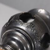 Jean Marais in Vallauris Black glazed candle holder 1970s