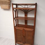 Bibliotheque buffet en bambou et rotin vintage