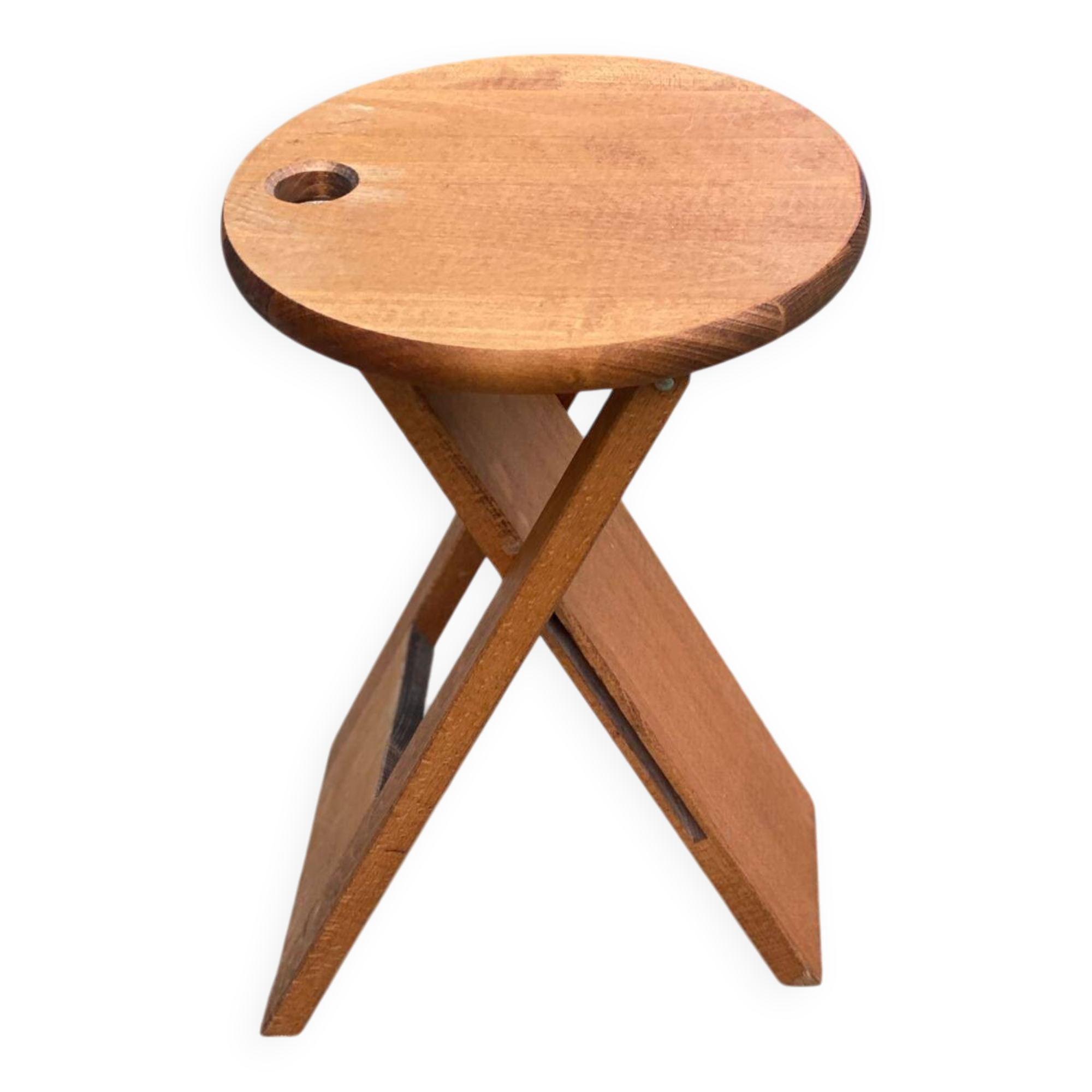 Tabouret pliable Suzy en hêtre massif par Adrian Reed 1980