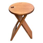 Suzy folding stool in solid beech by Adrian Reed 1980