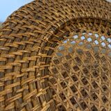 Set of 7 presentation plates in wicker rattan cannage