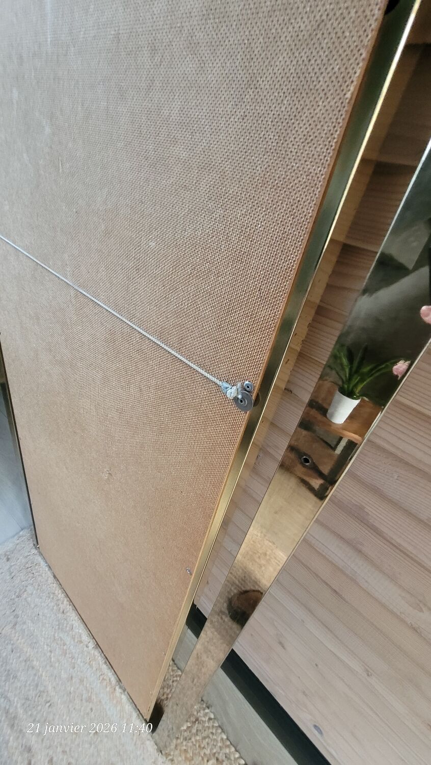 Large vintage design mirror in gold metal