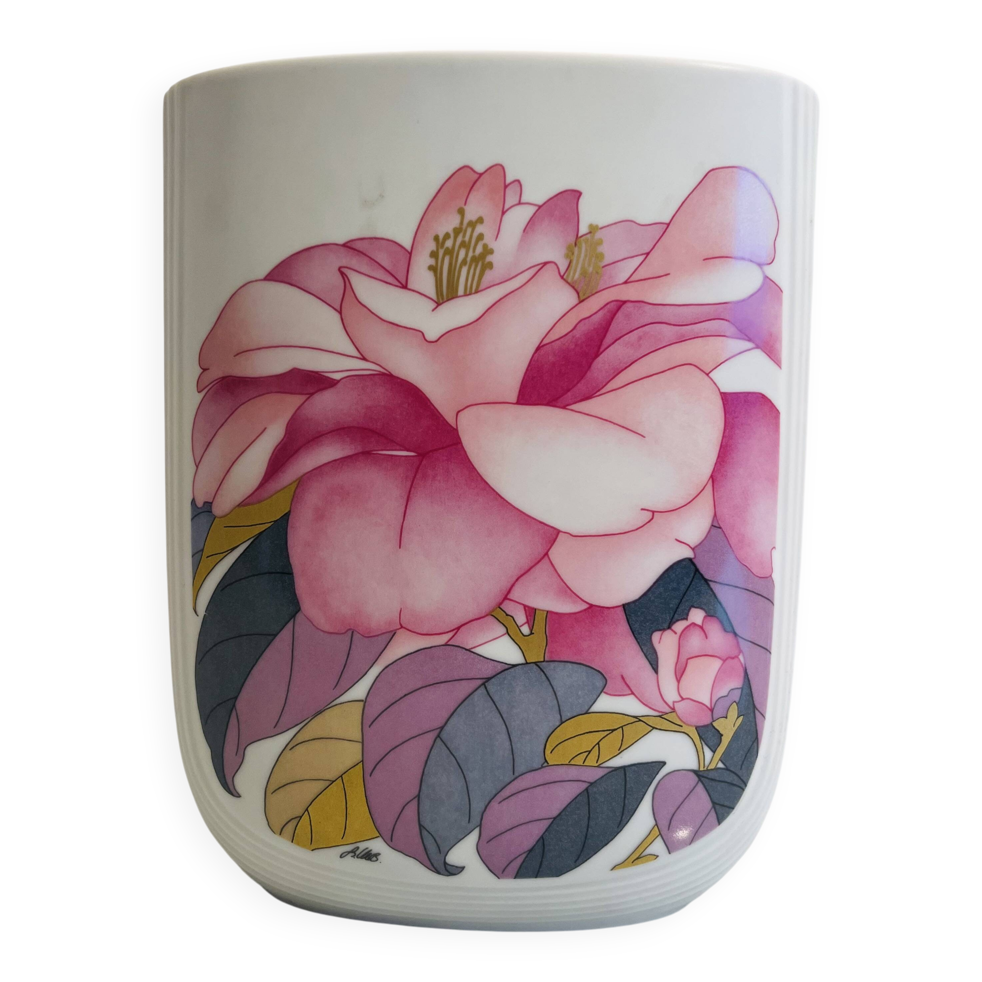 Vintage porcelain vase by Rosenthal created by artist Christa Goltz.