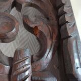 Neo-Gothic mirror in carved oak circa 1940