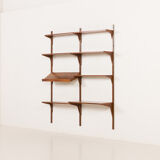 Danish mid-century walnut shelving unit in the style of Poul Cadovius, 1960s