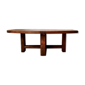 Brutalist oak coffee table in aircraft wing shape - stamped - circa 1960