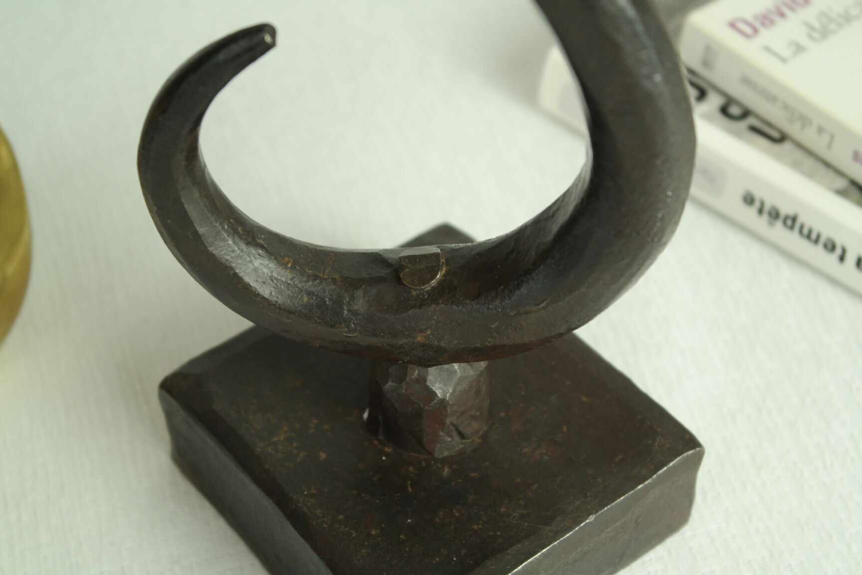 Vintage French Brutalist Iron Lamp Base