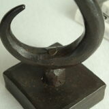 Vintage French brutalist iron lamp base