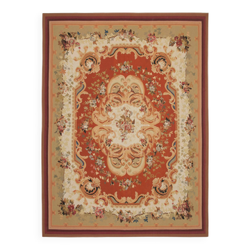 Handmade European Vintage Aubusson Kilim 320 cm x 427 cm