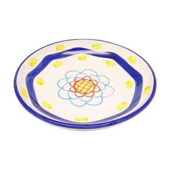 Multicolored deep plate in Italian ceramic