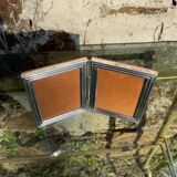 Photo doors in silver metal Alpaca with two old shutters