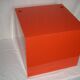 Orange cubic shelf from the 1970s.