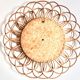 Miroir soleil rond en rotin, années 70