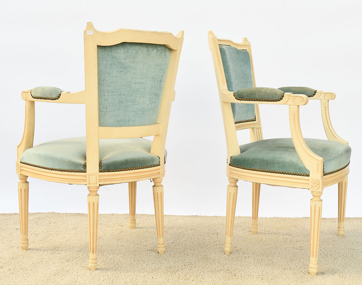 Pair of Louis XVI style armchairs