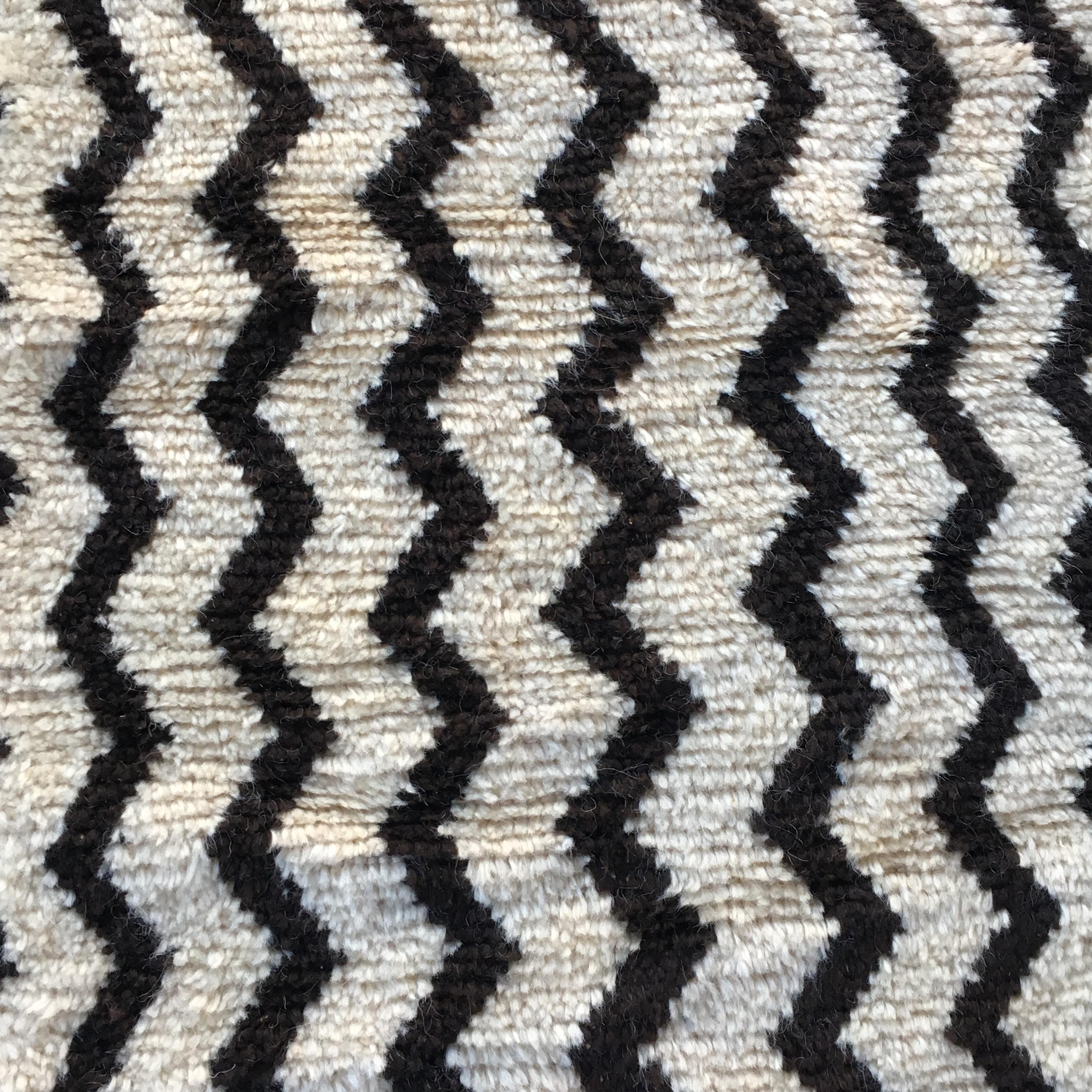 Carpet taznakht black and white, 200 x 125