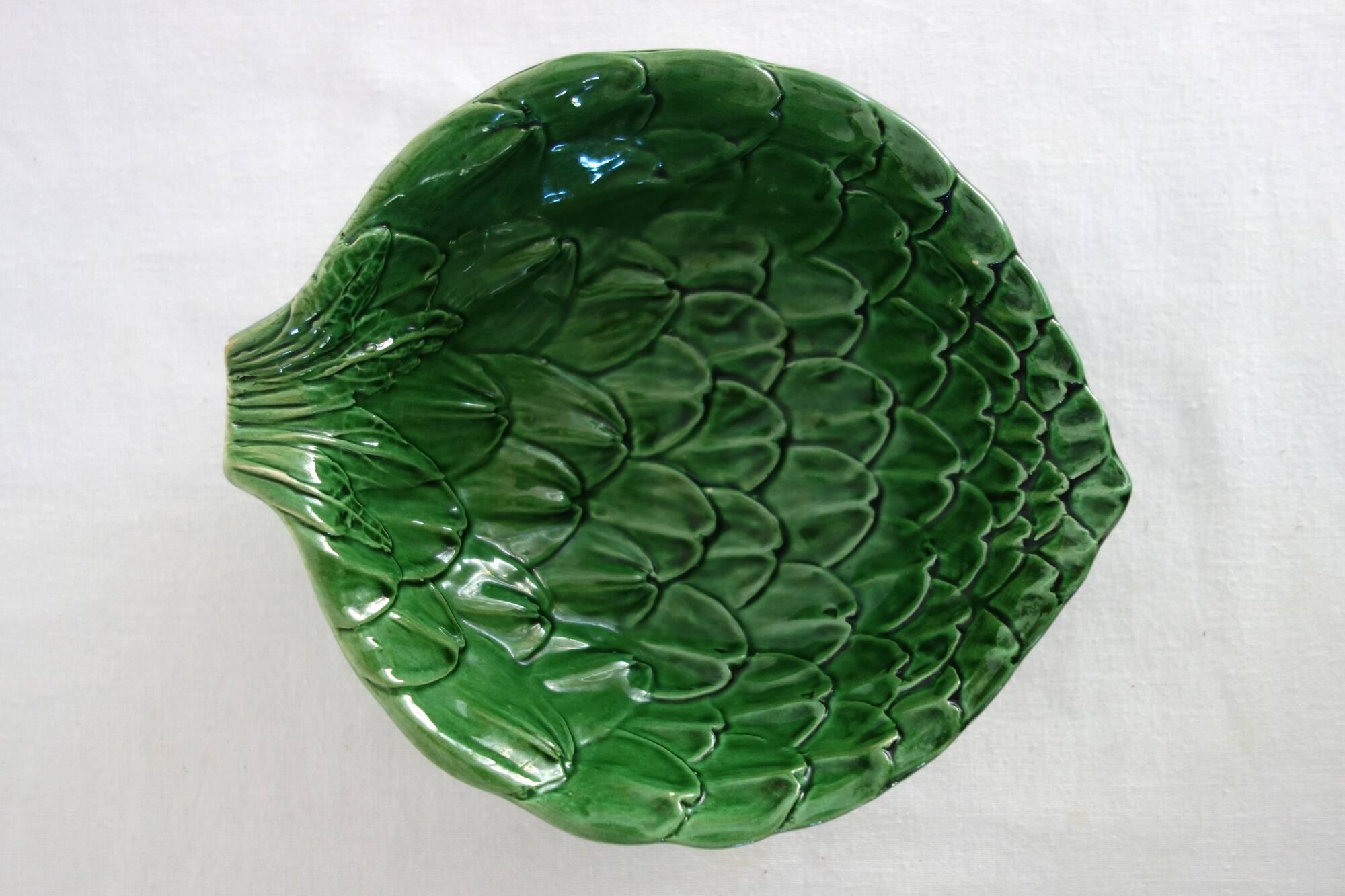 4 vintage slipware artichoke bowls