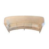 Vintage 50s wool rounded sofa