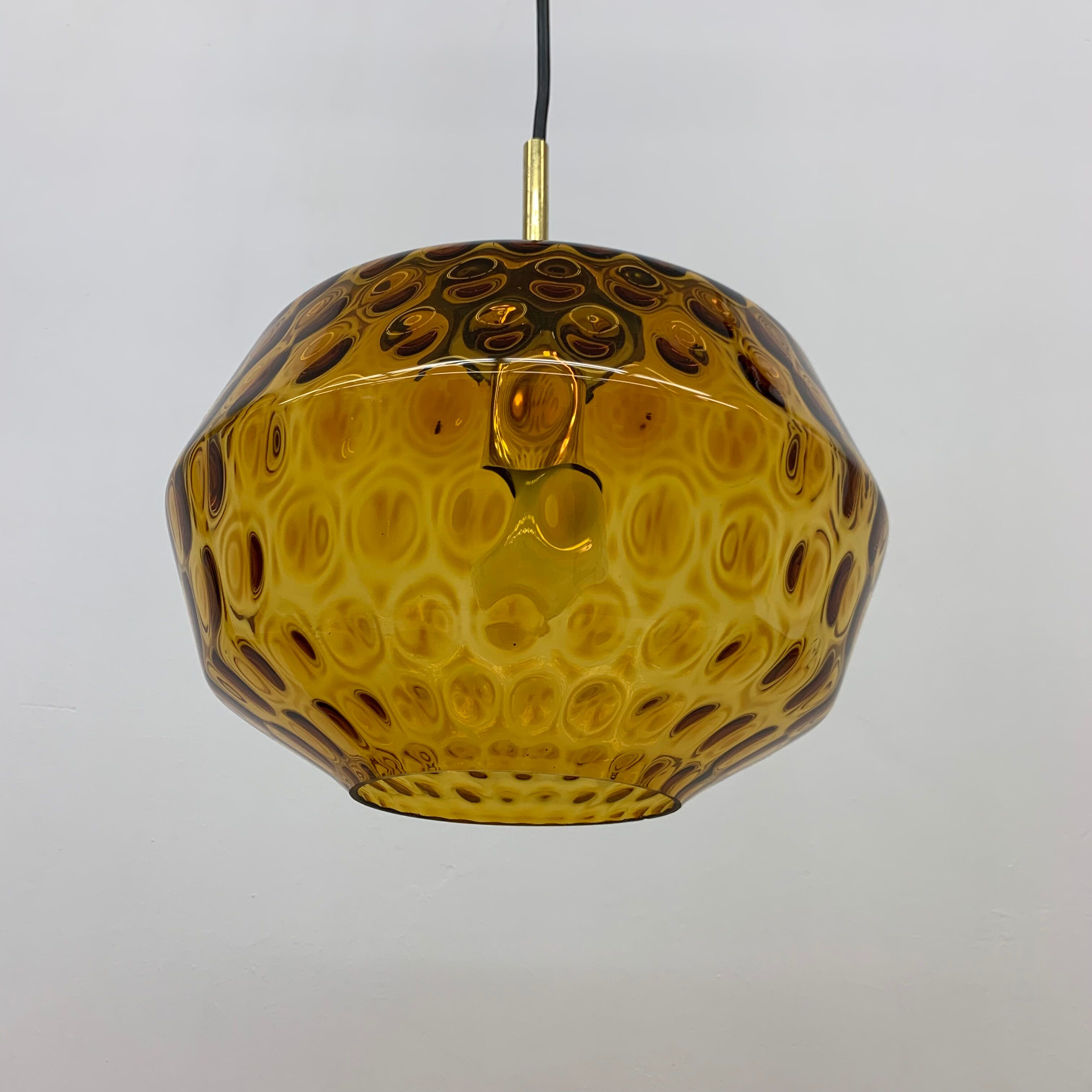 Limburg Glashutte glass hanging lamp , 1970
