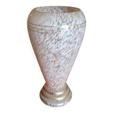 Pink and gold blown glass vase