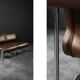 Vintage Mid-Century German Modern 2-Seater Brown Steel Frame Lounge Sofa