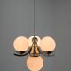 Art deco nickel and glass chandelier, 1930s