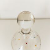 Crystal decanter with colored enamel dots
