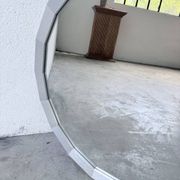 Miroir hexagonal métal brossé 1970