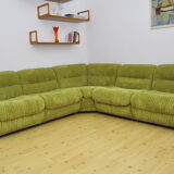 Mid-century corduroy modular sofa, 70s