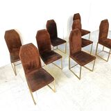 Vintage brass dining chairs by Belgo chrom, 1970s