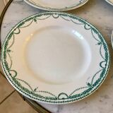 set of 4 flat plates in Terre de Fer Saint Amand model René 19th century