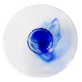 Vintage Bormioli Rocco Art Glass Bowl: Cobalt Blue Swirl Centerpiece