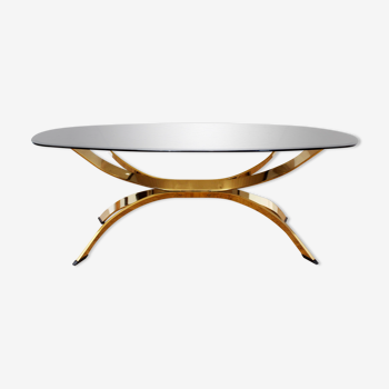 Glass and brass coffee table 1970