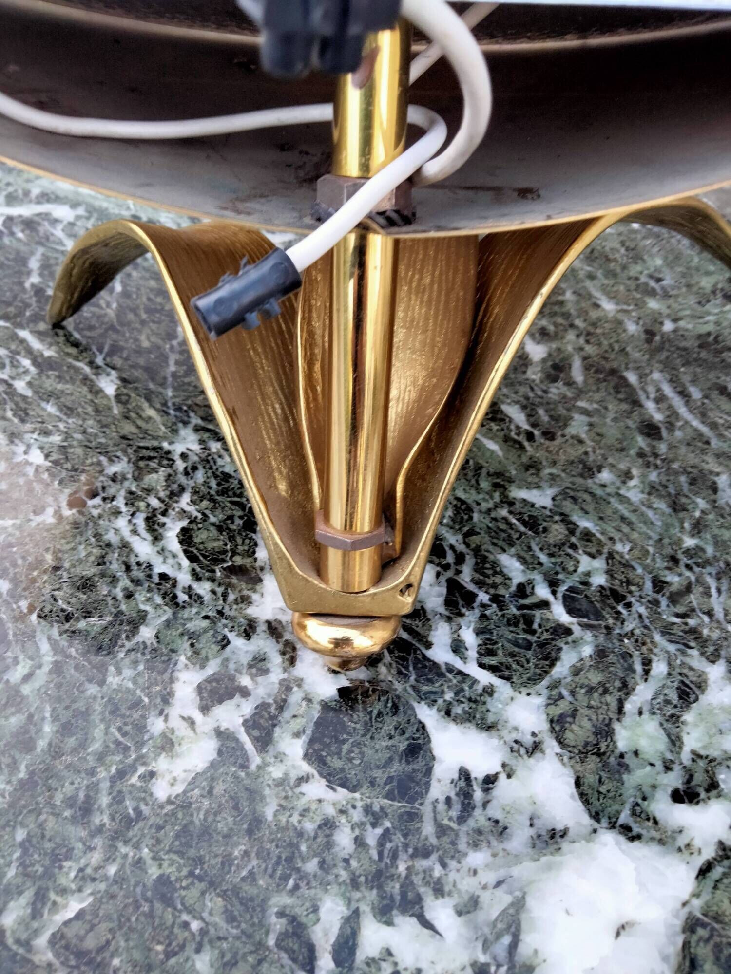 Pair of vintage bronze and antique metal wall lamps