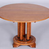 Table à manger en chêne Biedermeier restaurée, bureau pliant, Autriche, années 1830