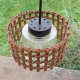 Chiseled glass and wicker suspension 1970