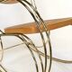 Vintage brass curved wooden rocking chair