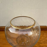 Chiseled glass ball vase