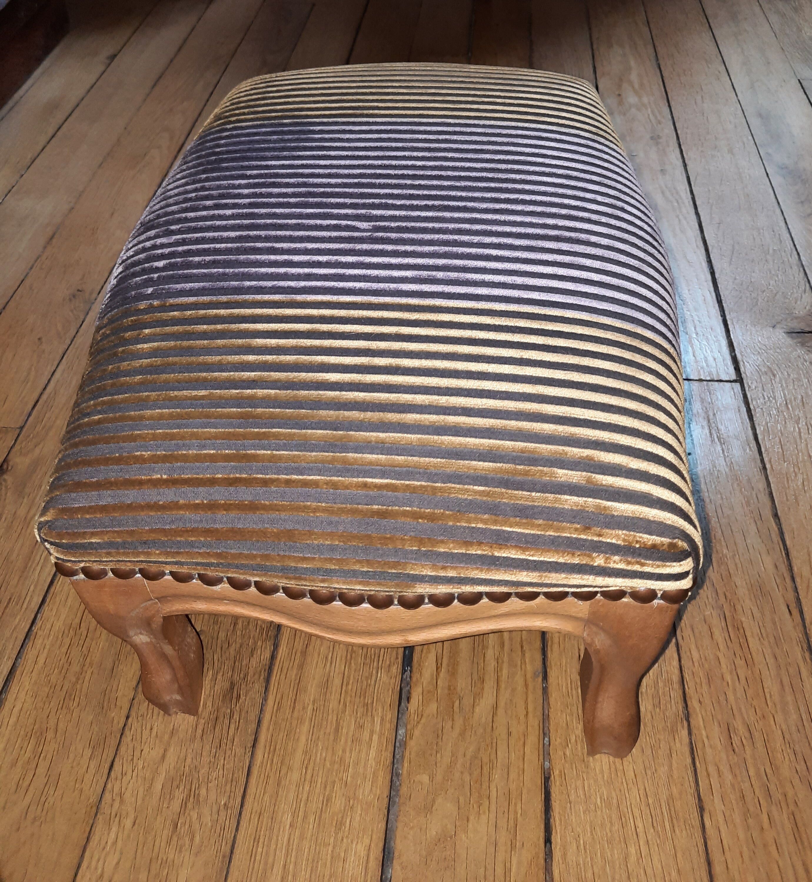 Foot rest upholstered in Louis XV style