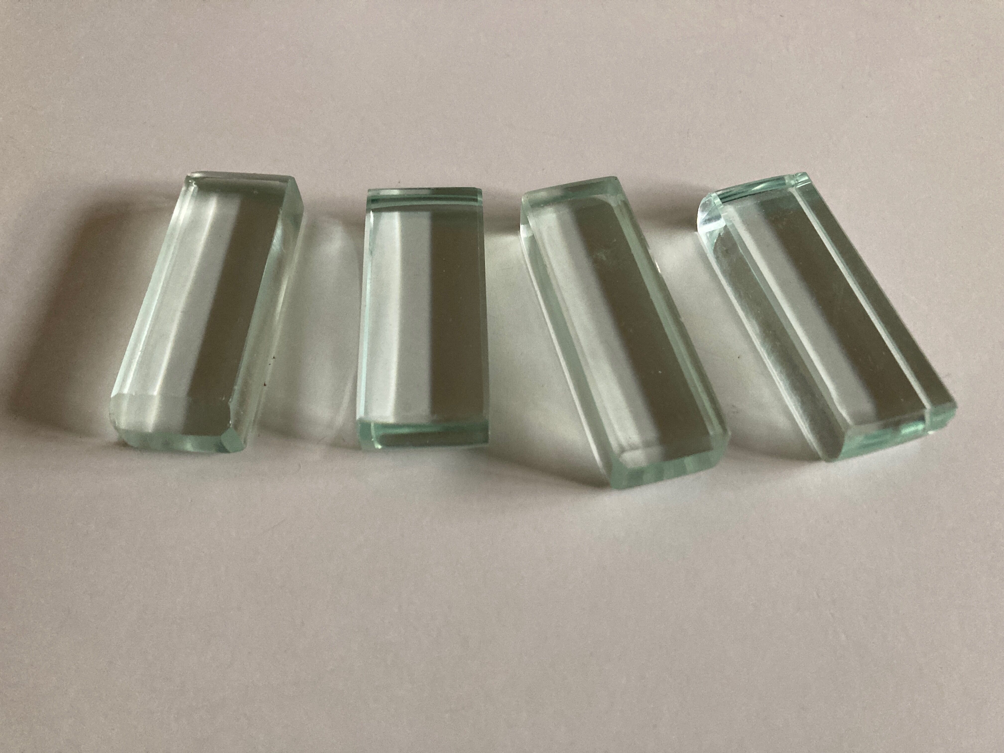 Set of 4 modernist crystal knife holders