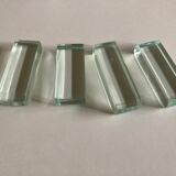 Set of 4 modernist crystal knife holders