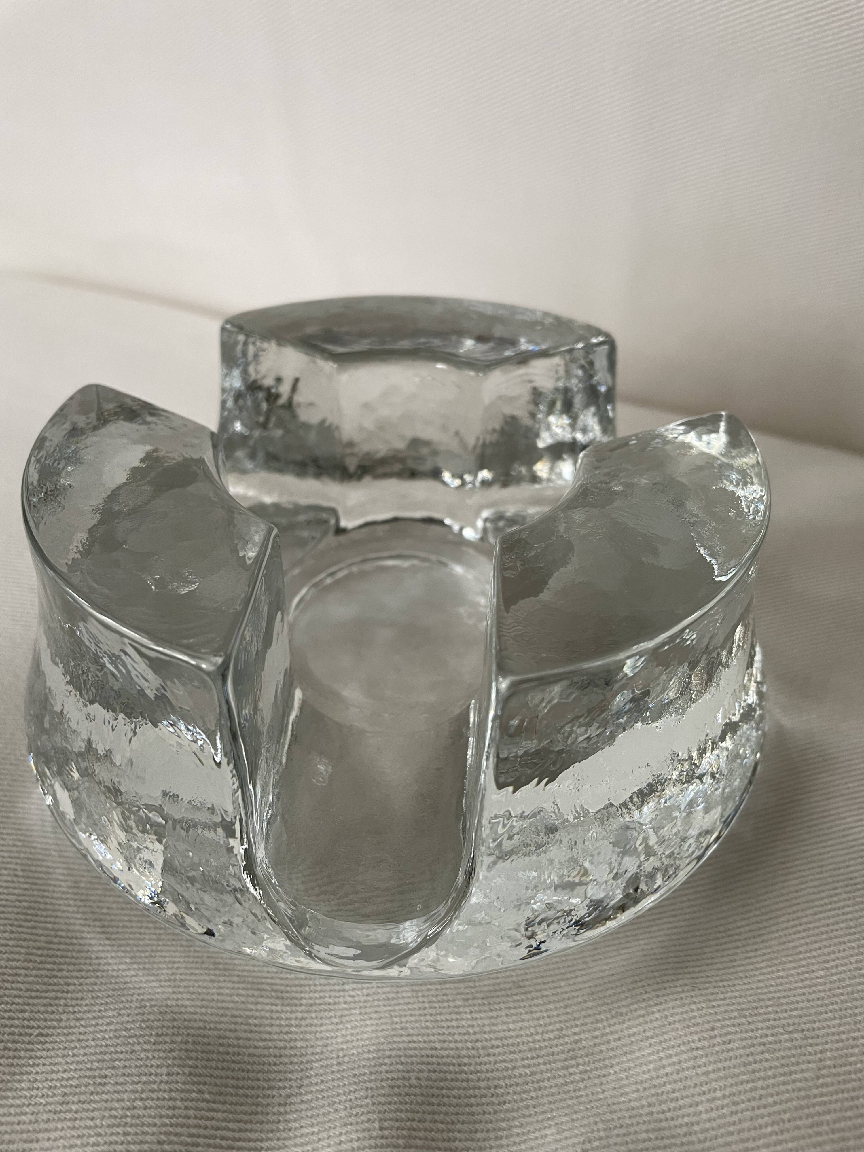 Bougeoir en cristal de verre lourd, chauffe-assiette