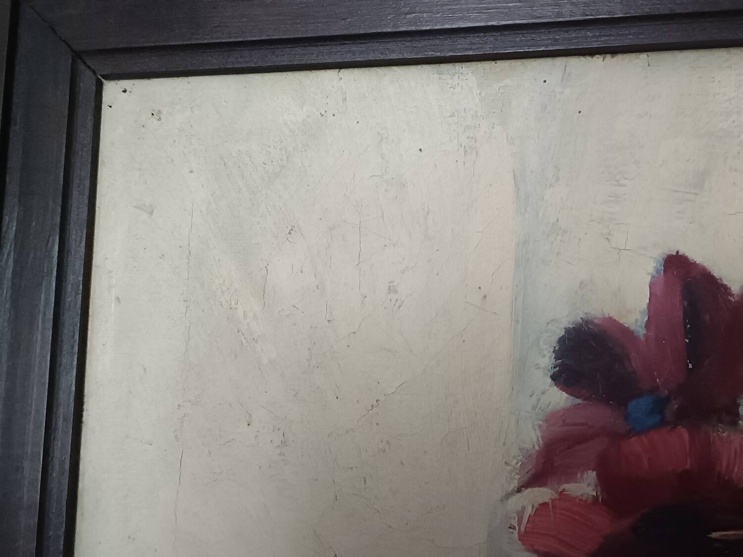 Grande huile sur toile, vase fleuri, Gustav Choley