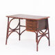 Bureau vintage en rotin et bois à tiroirs France années 1960