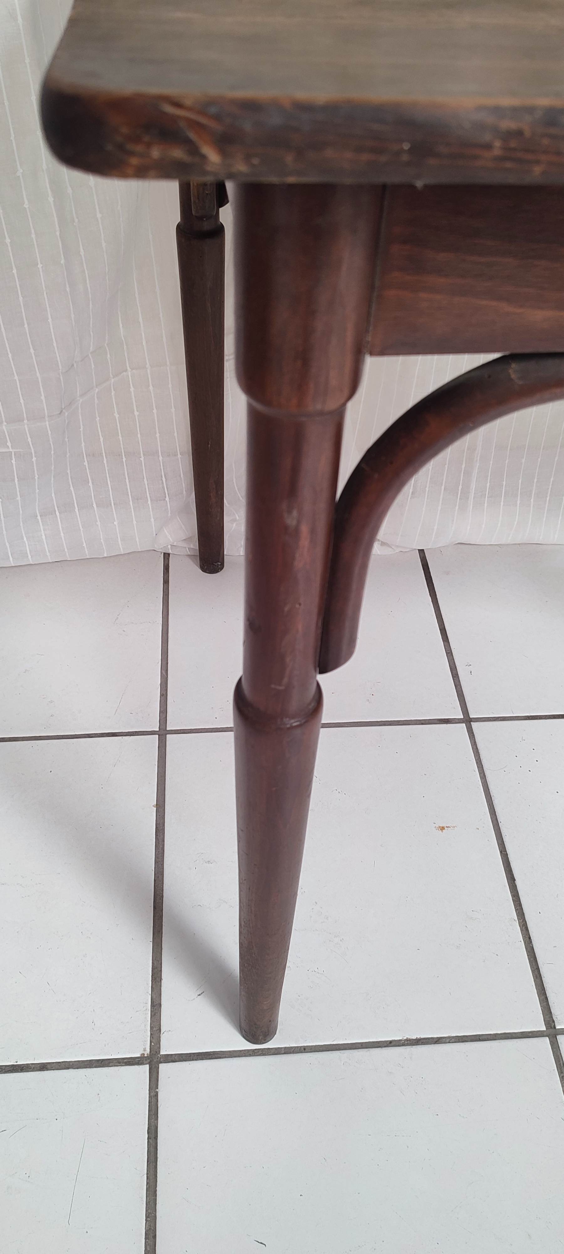 Curved wood bistro table