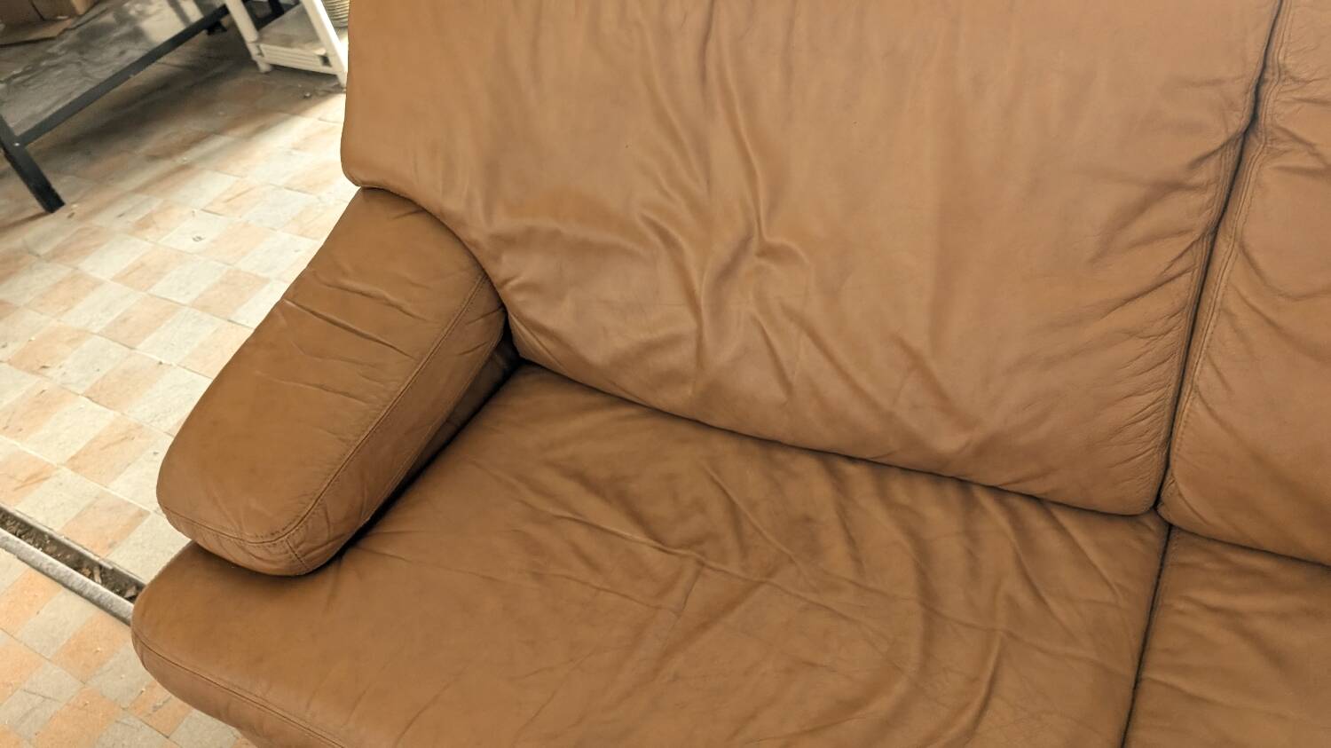 Designer leather sofa