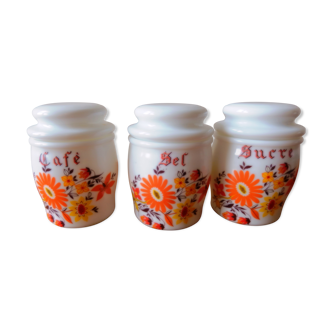 Lot of 3 Arcopal spice jars