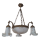 Bronze chandelier and glass paste