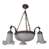 Bronze chandelier and glass paste