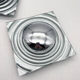 Set of 2 vintage 1990s Paul Neuhaus silver wall sconces