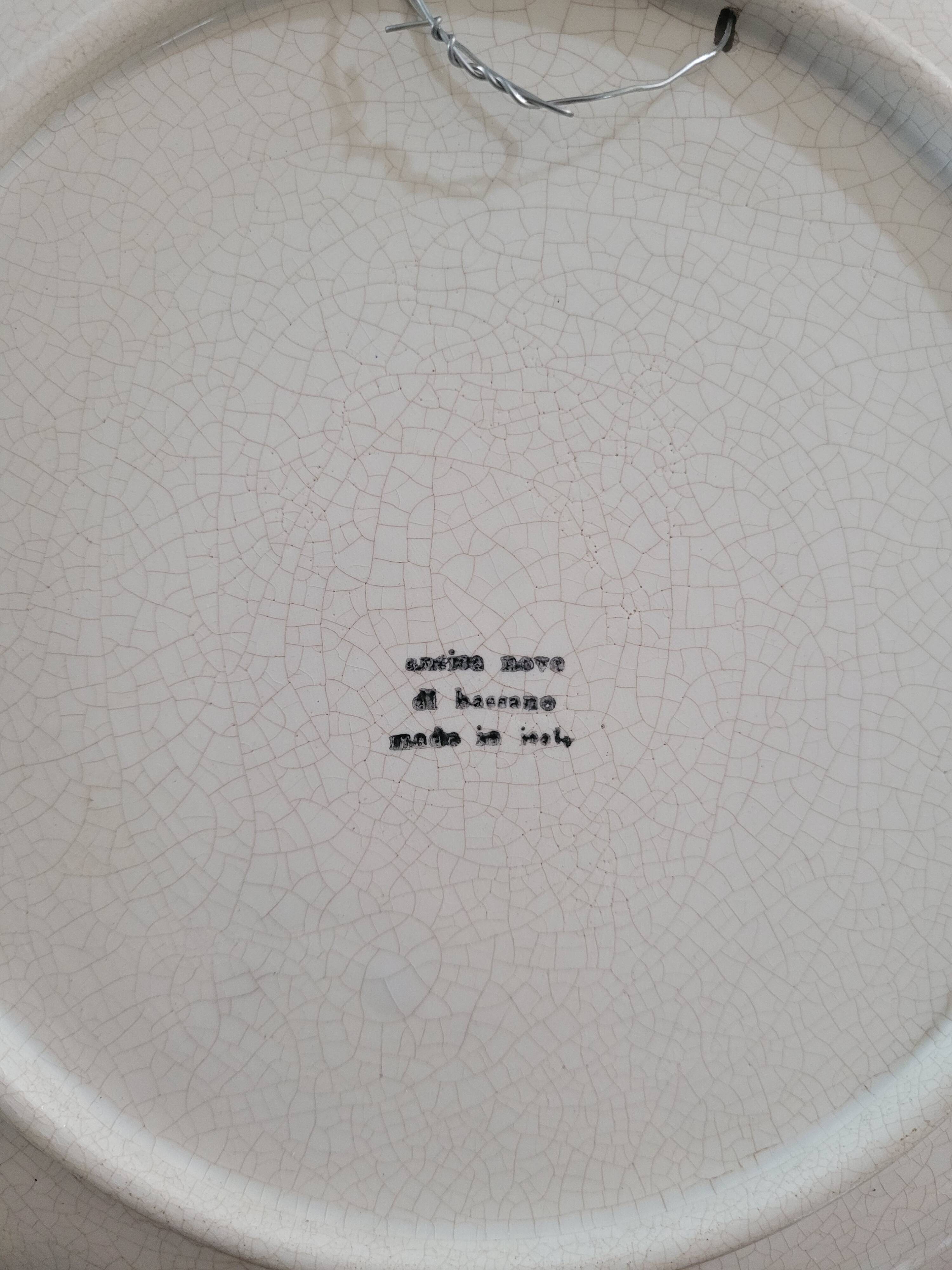Decorative ceramic plate signed Nove di Bassano